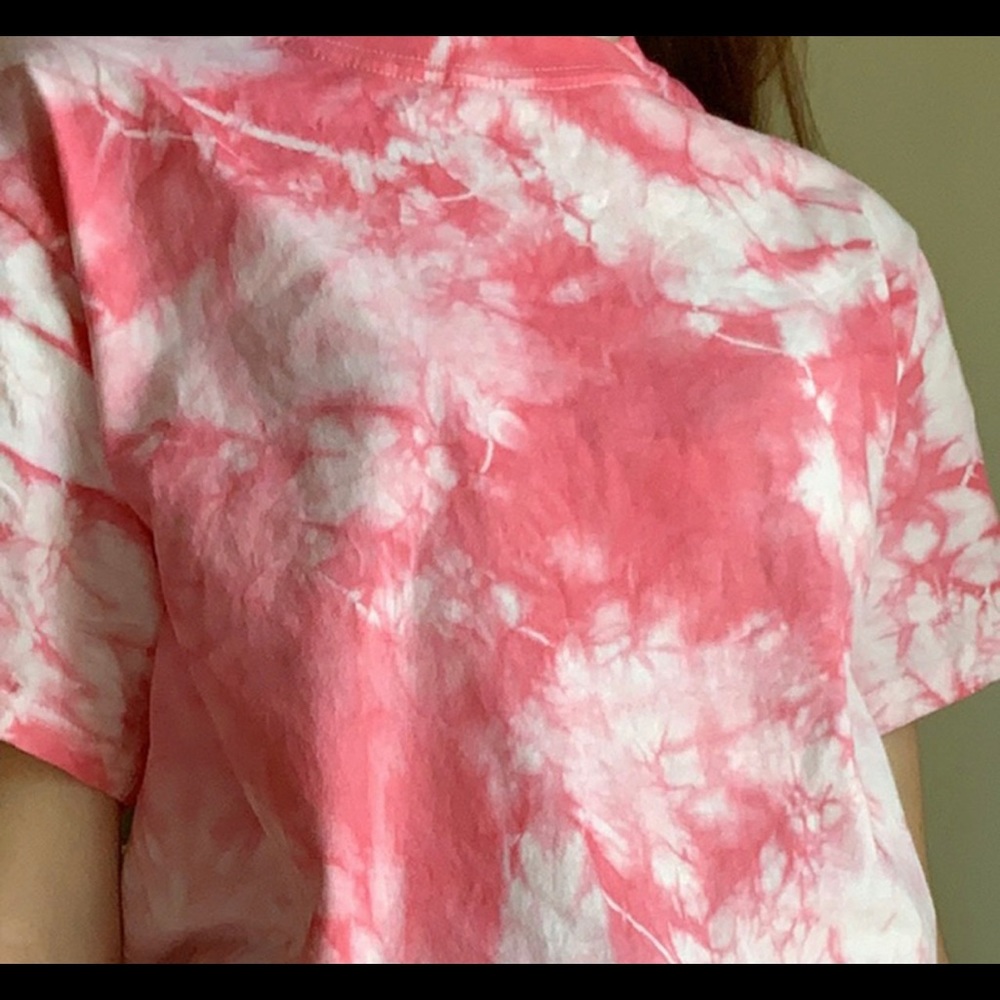 pink tie dyed t-shirt (option to be cropped)